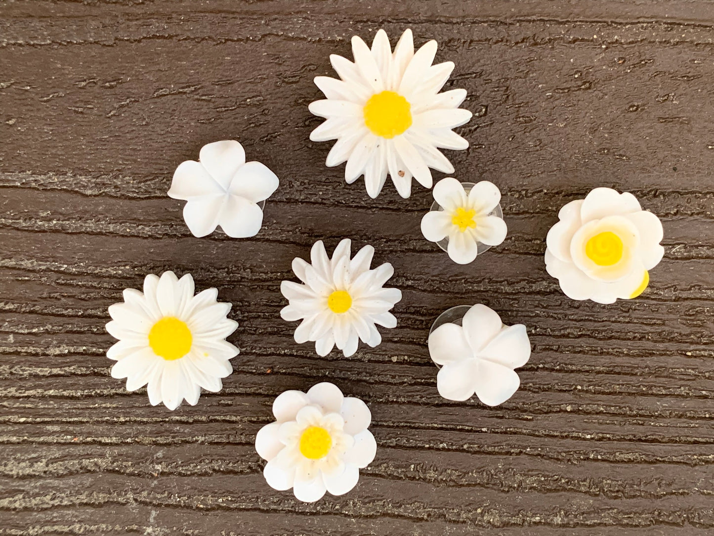White Flower Shoe Charms