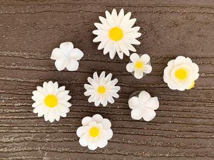 White Flower Shoe Charms