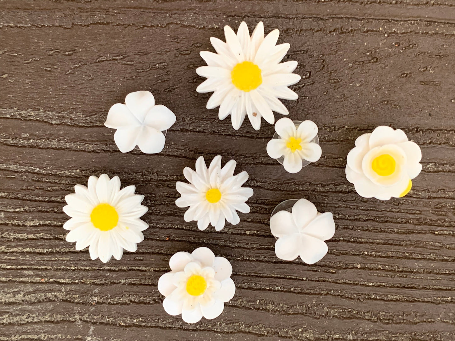 White Flower Shoe Charms