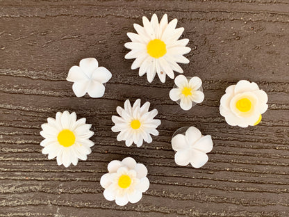 White Flower Shoe Charms