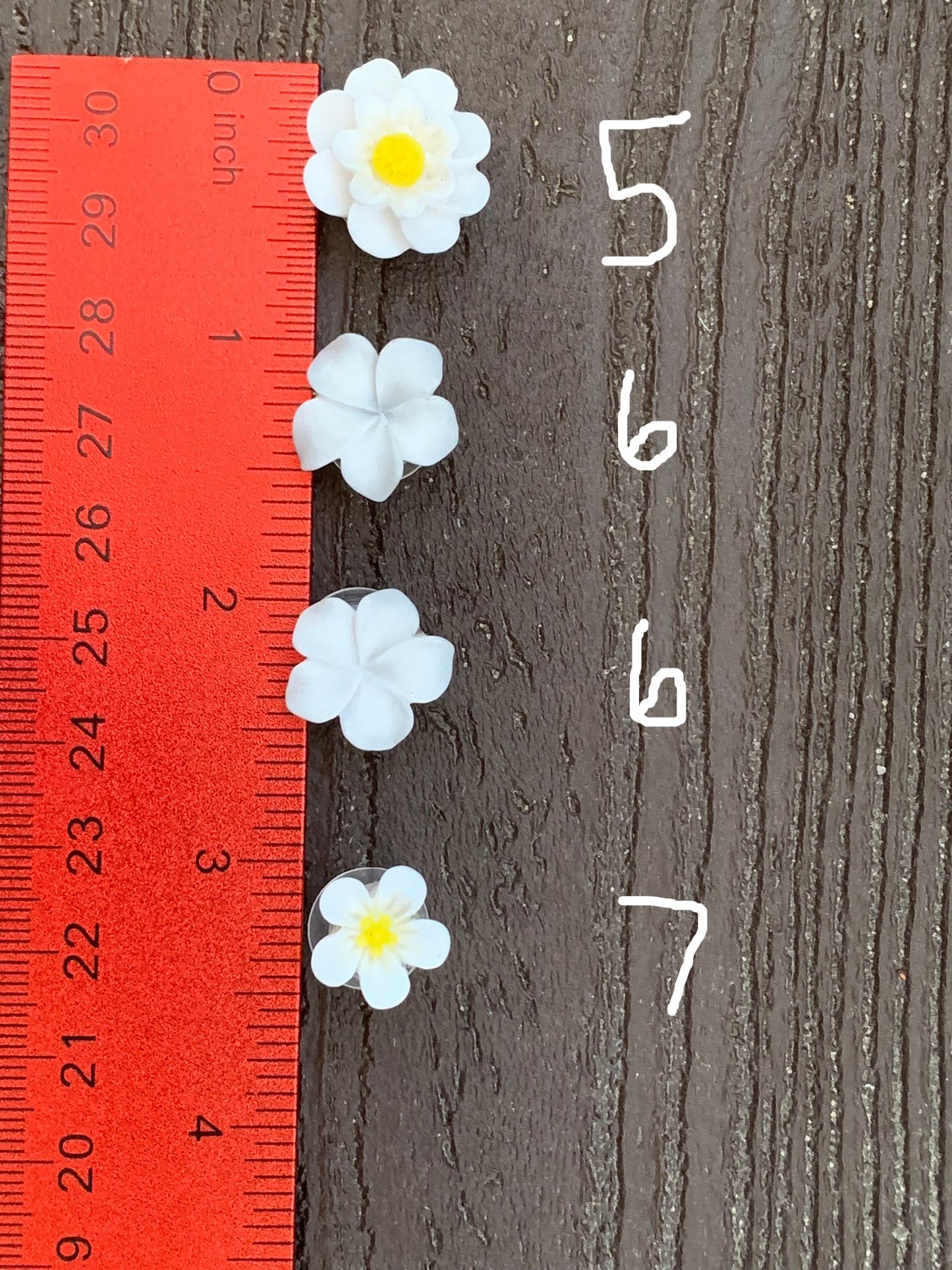 White Flower Shoe Charms