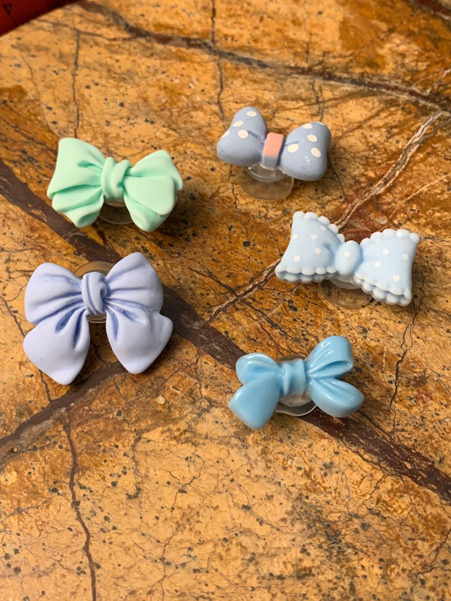 Blue Bow Shoe Charm