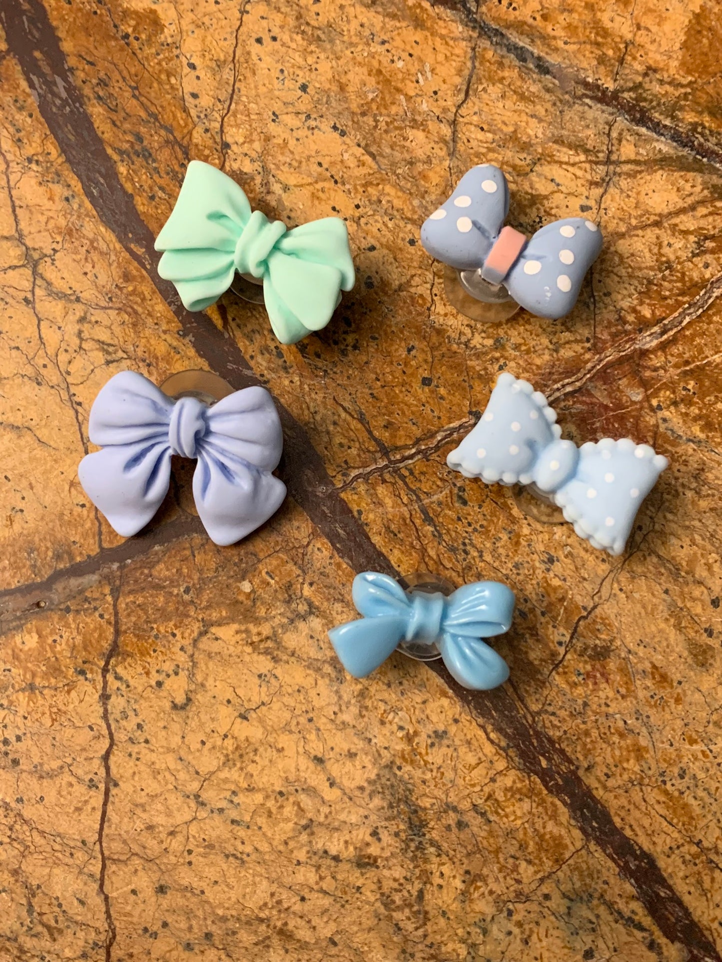 Blue Bow Shoe Charm