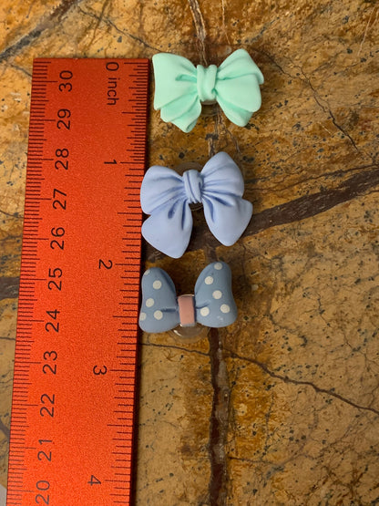 Blue Bow Shoe Charm