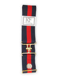 Navy and Red Stripe Elastic Belt - 2"