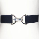 Navy Solid Elastic Belt - 1.5"