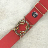 Red Solid Elastic Belt - 1.5"