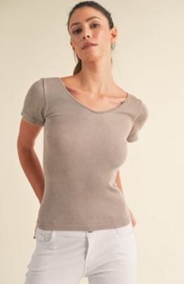 Ribbed Stonewash Reversible Tank - PLUS One Size (XL, 1X, 2X)
