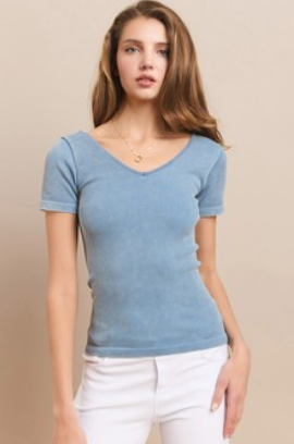 Ribbed Stonewash Reversible Tank - One Size (S,M,L)