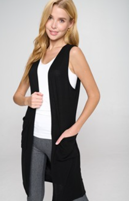 Casual Knit Long Vest