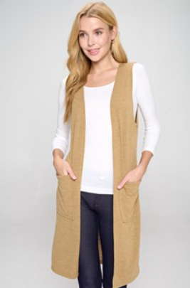 Casual Knit Long Vest
