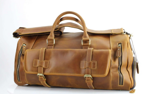 Leather Travel Duffel - Front Flap Over
