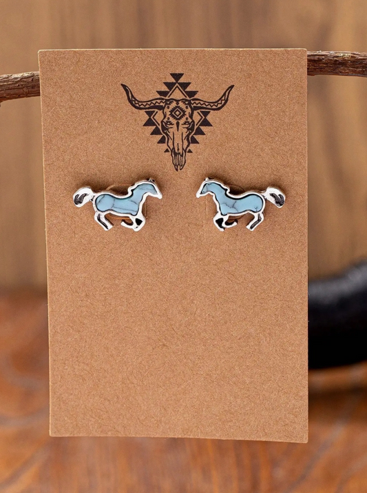 Turquoise Horses Studs