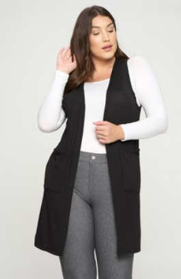 Casual Knit Long Vest