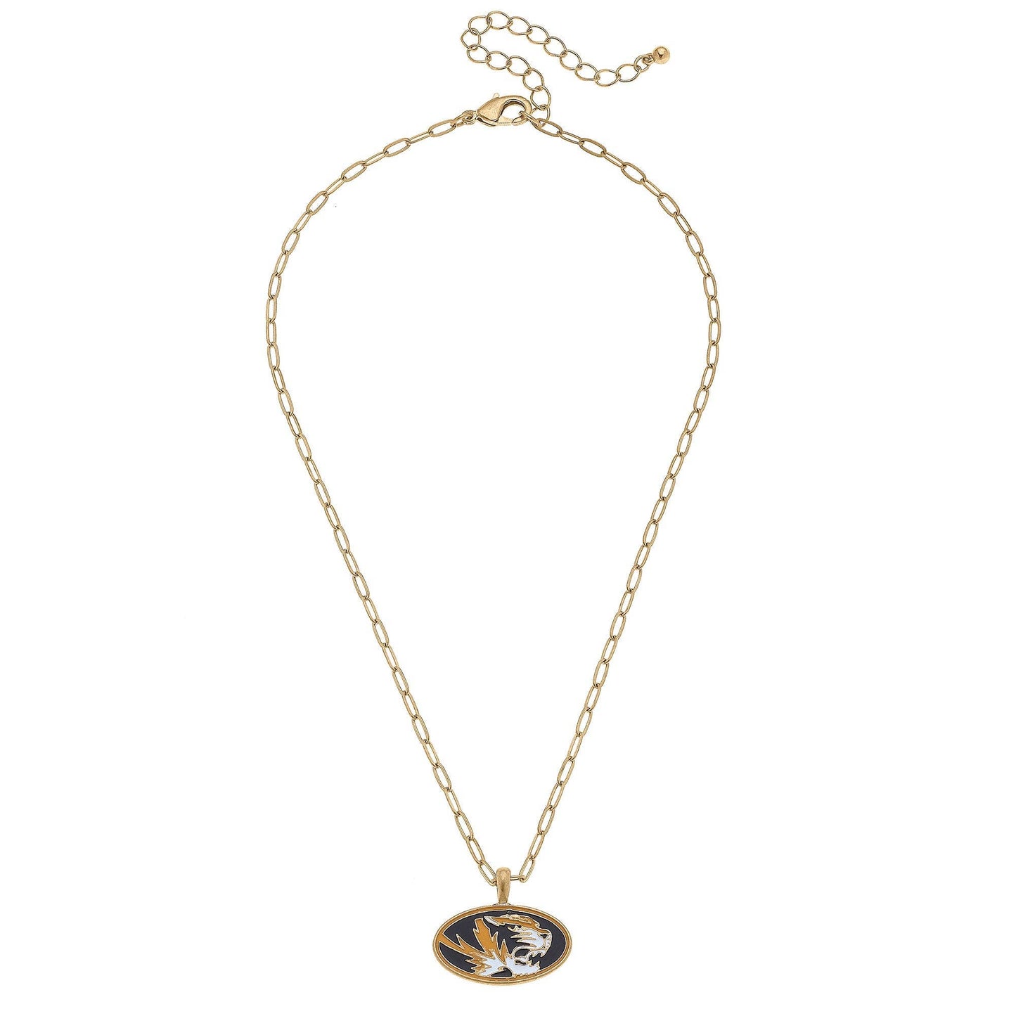 Missouri Tigers Enamel Pendant Necklace in Black/Gold