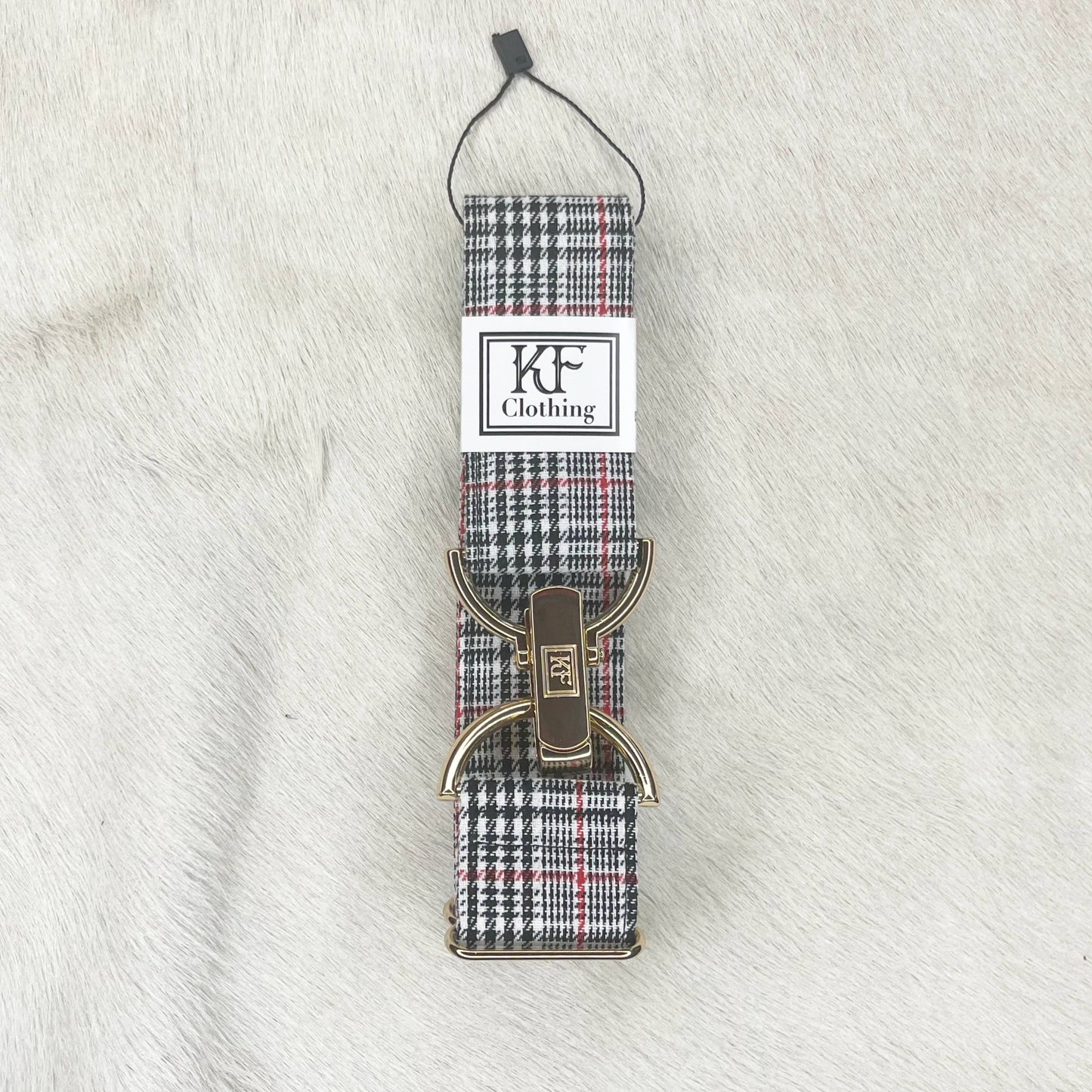 Plaid - Black/Red - adjustable belt