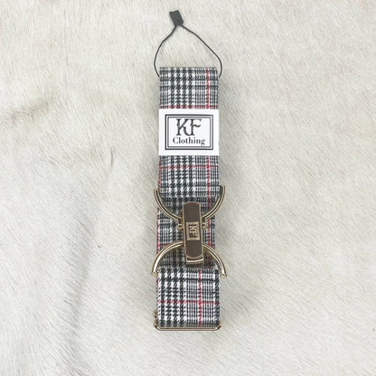 Plaid - Black/Red - adjustable belt
