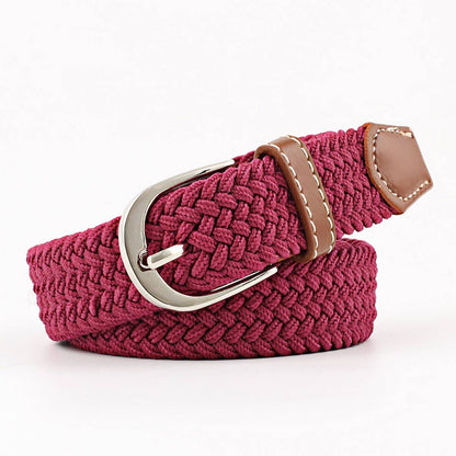 Woven Canvas Elastic Belt - Khaki