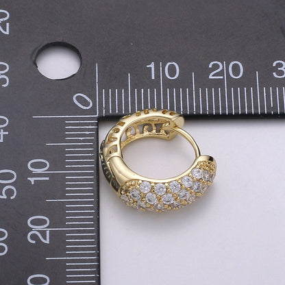 14K Gold Filled Chunky Hoop Huggie Earrings