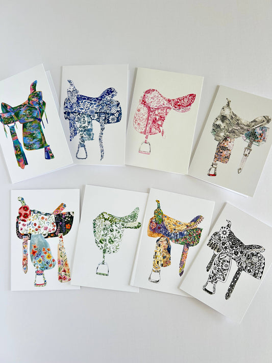 Western Saddle Note Card