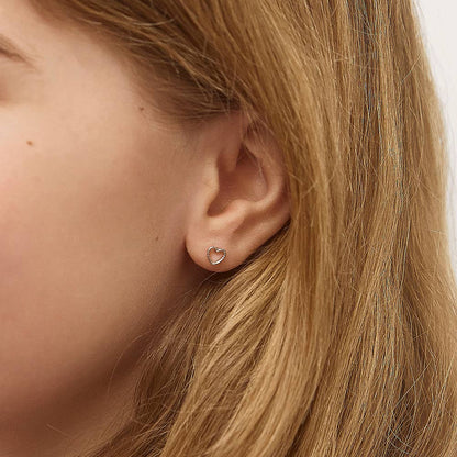 Tiny Open Heart 4mm Sterling Silver Earrings