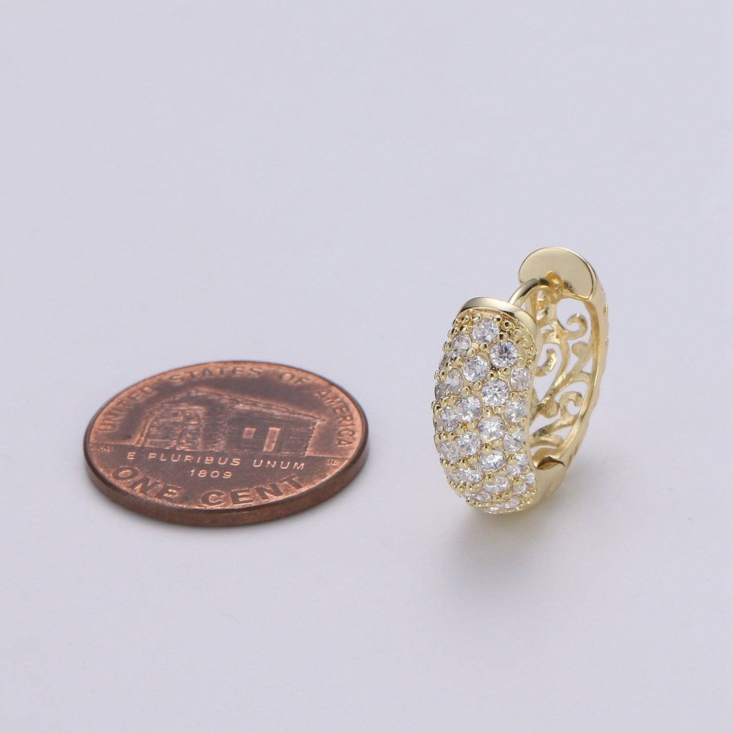 14K Gold Filled Chunky Hoop Huggie Earrings