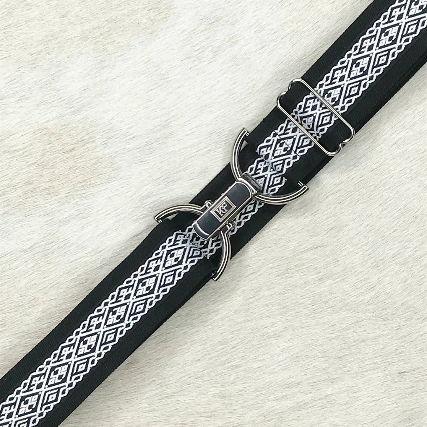 Black & White diamond - adjustable belt