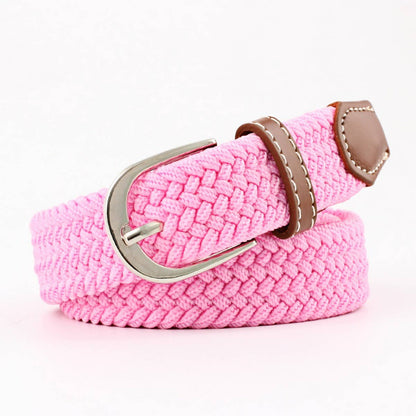 Woven Canvas Elastic Belt - Khaki