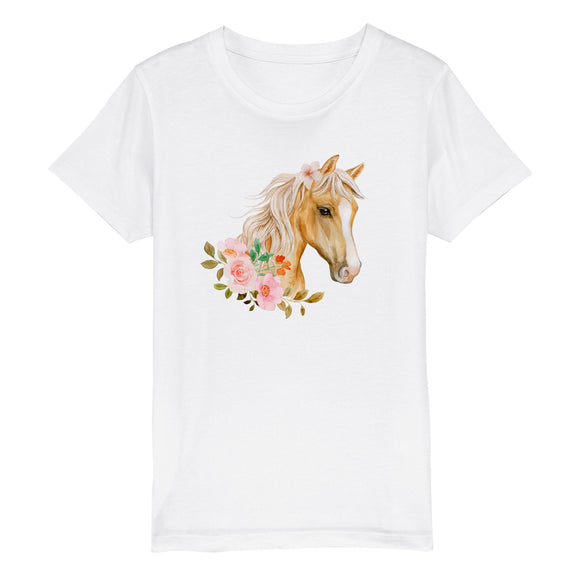 Kid's Dreamy Palomino Crewneck Organic Cotton T-shirt