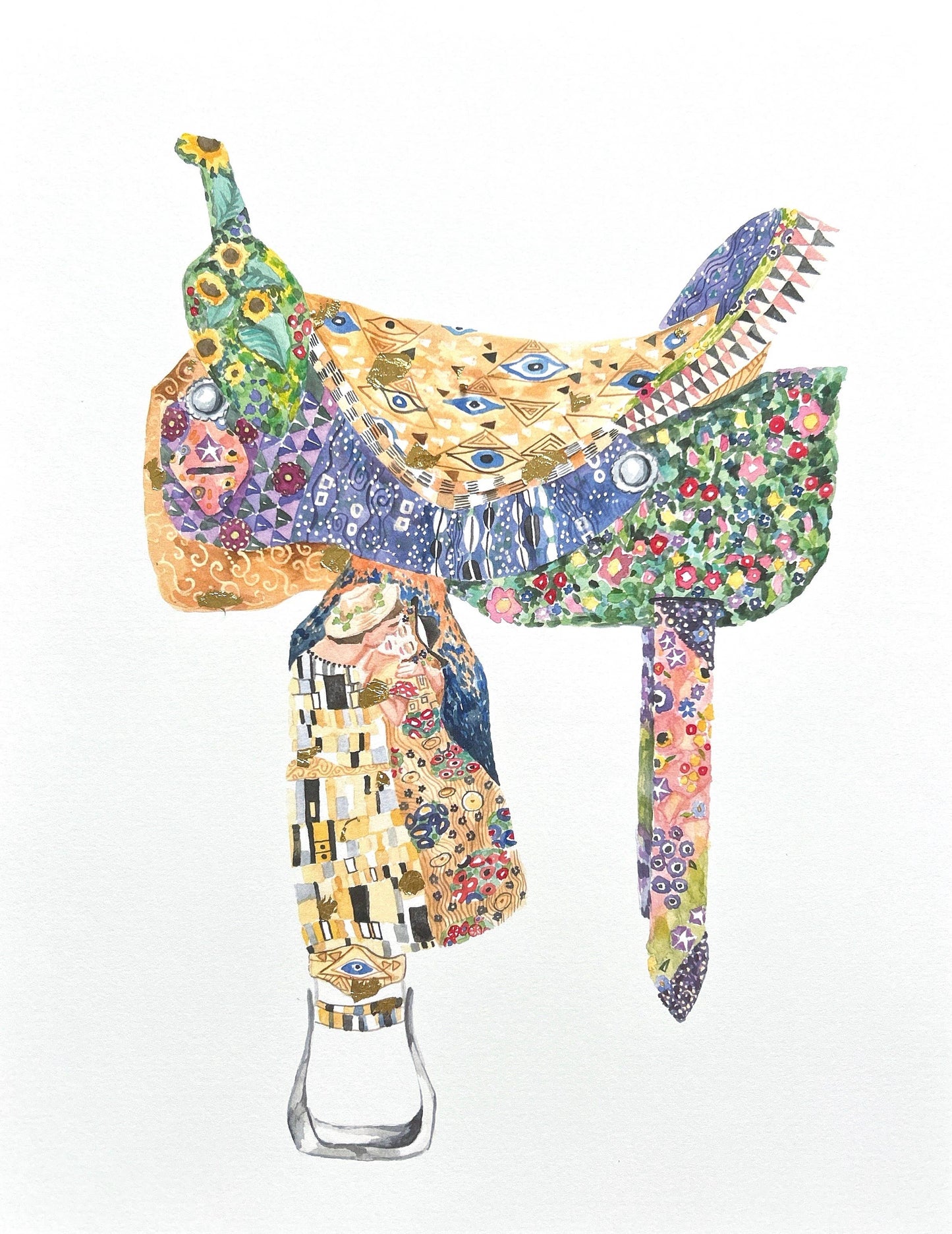 Western Saddle Note Card