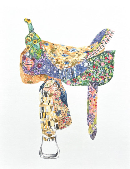Western Saddle Note Card