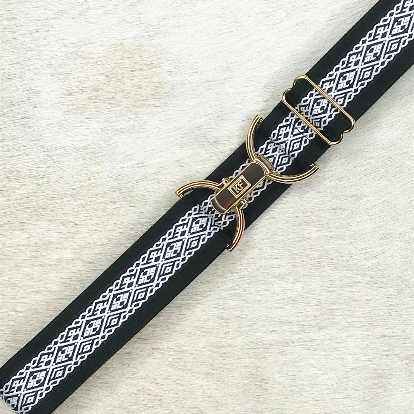 Black & White diamond - adjustable belt
