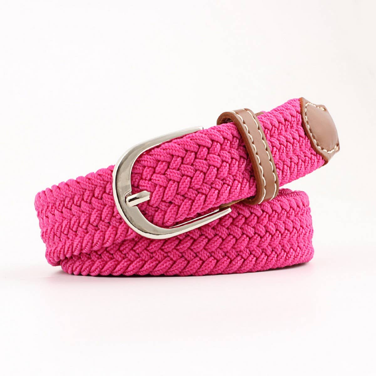 Woven Canvas Elastic Belt - Yellow