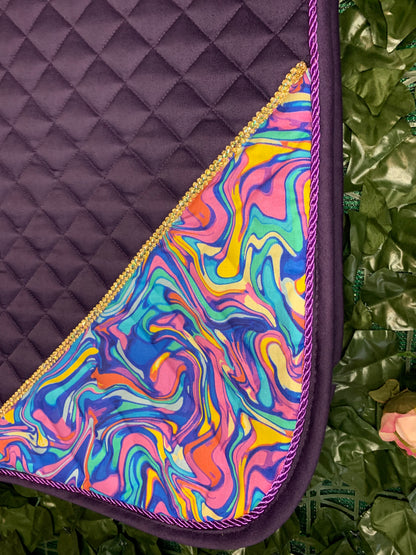 Rainbow Swirls AP Saddle Pad