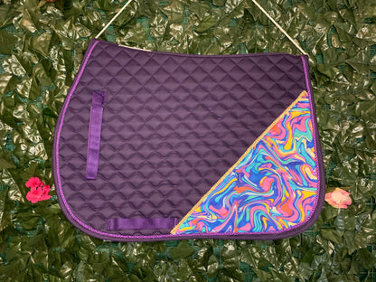 Rainbow Swirls AP Saddle Pad