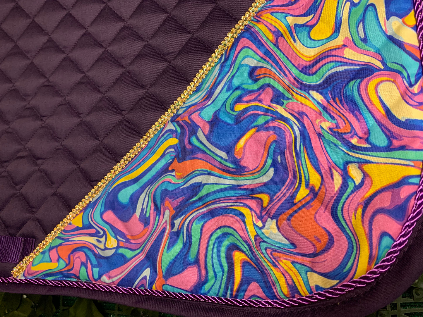Rainbow Swirls AP Saddle Pad