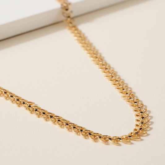Leaf Shaped Chain Necklace