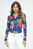 Tropical Garden Sunshirt - Navy