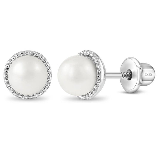 Pearl 7mm Sterling Silver Earrings