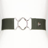 Olive Solid Elastic Belt - 2"
