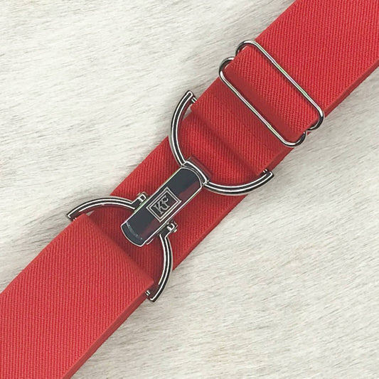 Red Solid Elastic Adjustable Belt