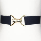 Navy Solid Elastic Belt - 1.5"