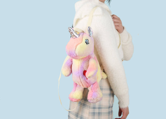 Pink Plushie Heart Unicorn Backpack🦄