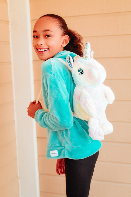 Blue Plushie Heart Unicorn Backpack🦄