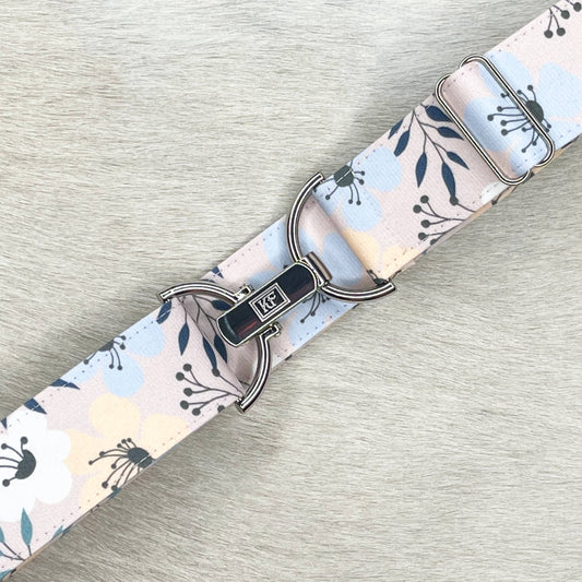 Blue Floral Adjustable Belt