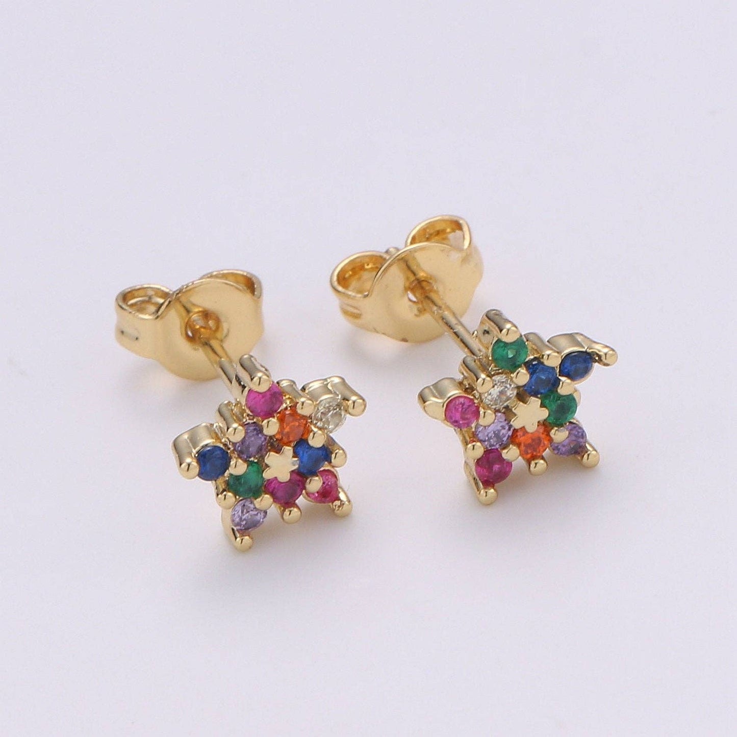 Multi-color Star Stud Earrings