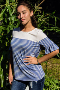 Periwinkle Stripes Top
