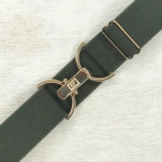 Olive Solid Elastic Adjustable Belt