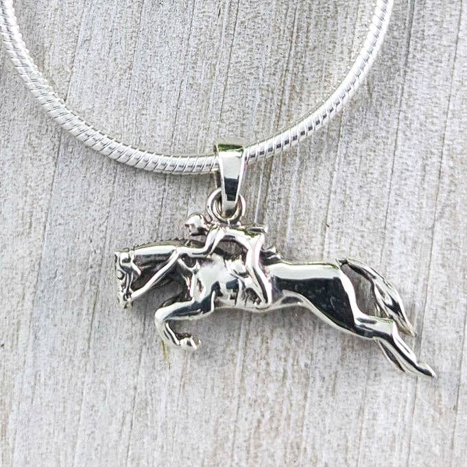 Racing Horse Pendant, Sterling Silver